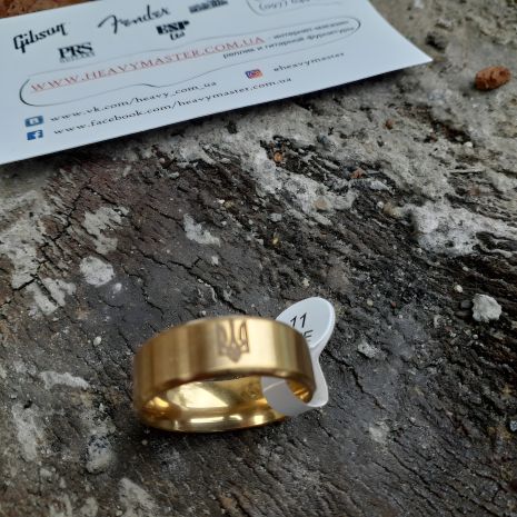 Кольцо мужское и женское герб Украины золотистый 16-23