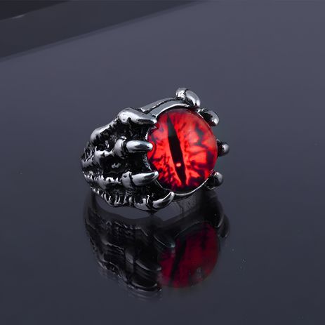 Универсальное кольцо с глазом дракона, красное, регулируемый размер Универсальное кольцо с глазом дракона, красное, регулируемый размер