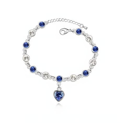 Жіночий браслет-серце біжутерія на руку та ногу синій