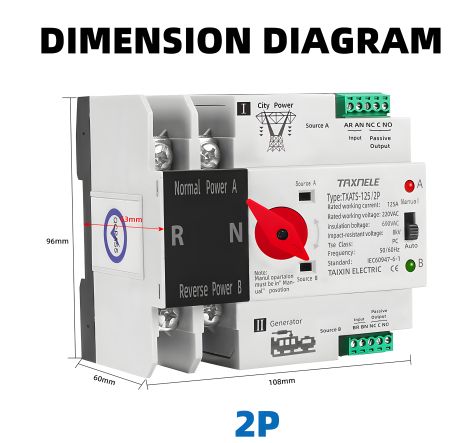 Переключатель напряжения автоматический АВР 100А Texnele Переключатель напряжения автоматический АВР 100А Texnele