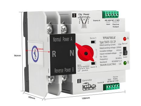 Автоматичний вимикач напруги мережа — генератор 63 А Texnele Автоматичний вимикач напруги мережа — генератор 63 А Texnele