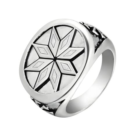 Слов'янське оберегове кільце Алатир розміром 19 мм (чоловіче/жіноче)