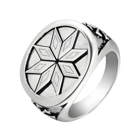 Слов'янське оберегове кільце Алатир розміром 19 мм (чоловіче/жіноче)