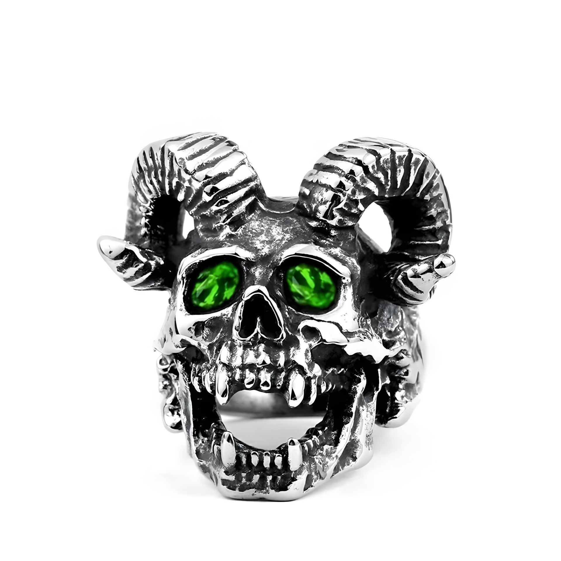 Кольцо мужское и женское "Дьявол с зелеными глазами" бижутерия размер 19-21 Кольцо мужское и женское "Дьявол с зелеными глазами" бижутерия размер 19-21