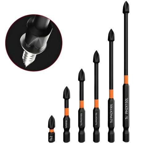 Набір викруткових магнітних біт Ts2 ph2 для саморізів Набір викруткових магнітних біт Ts2 ph2 для саморізів