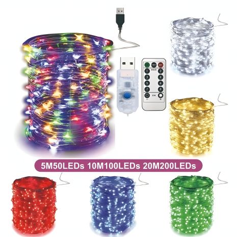 Різнобарвна світлодіодна стрічка 10 метрів гірлянда з пультом 5v Різнобарвна світлодіодна стрічка 10 метрів гірлянда з пультом 5v