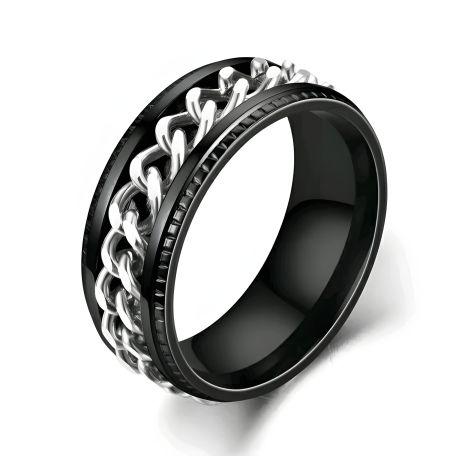 Чоловіче жіноче кільце-спідниця чорне з сірою вставкою 18-23