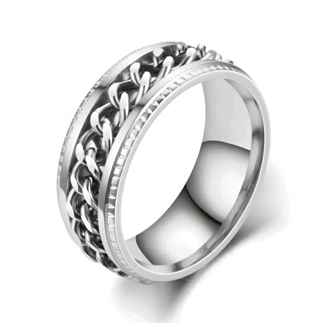 Чоловіче та жіноче кільце-спінер, хромована вставка, розмір 18-22 Чоловіче та жіноче кільце-спінер, хромована вставка, розмір 18-22