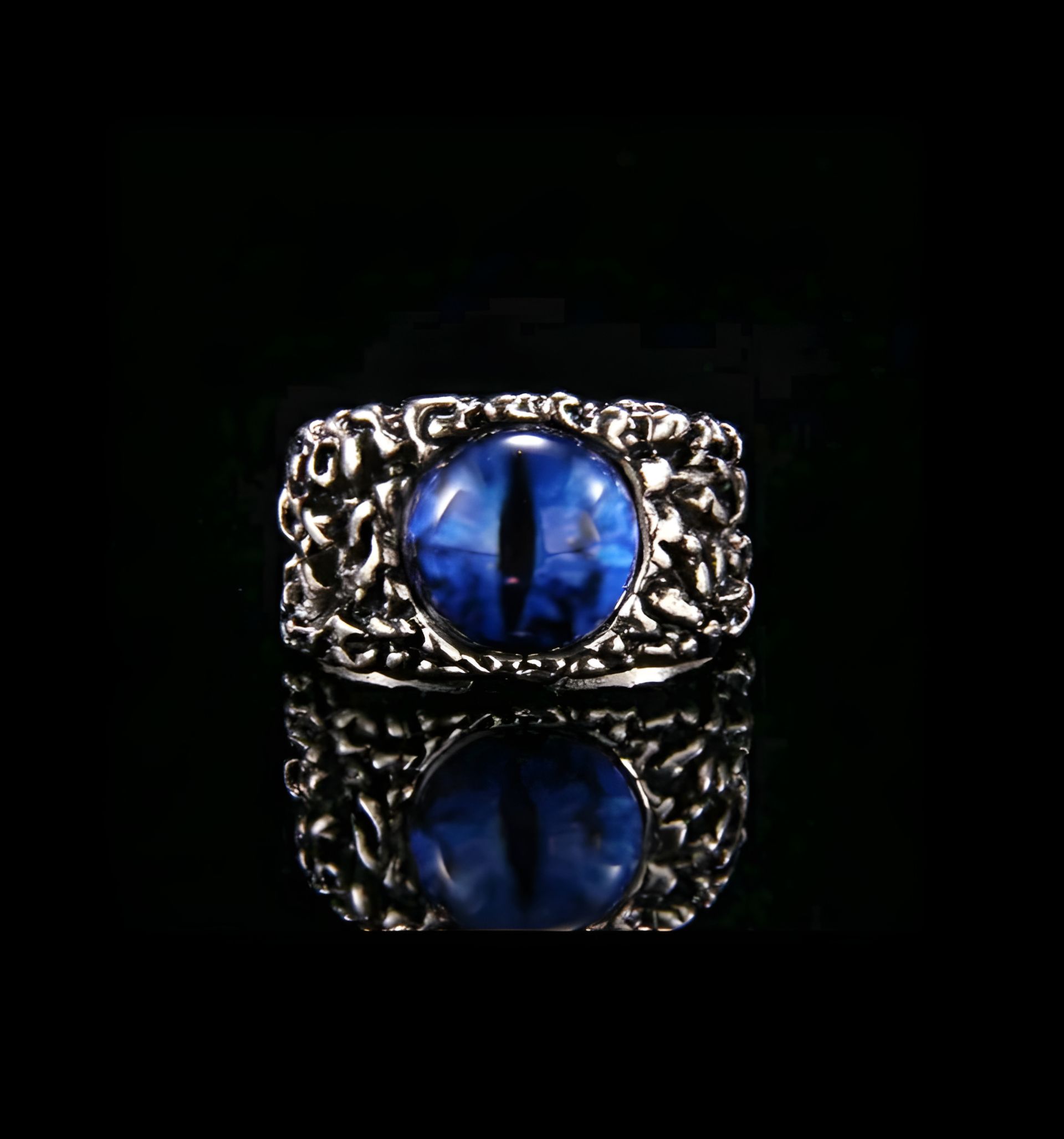 Кольцо с глазом змеи синее, регулируемое Кольцо с глазом змеи синее, регулируемое