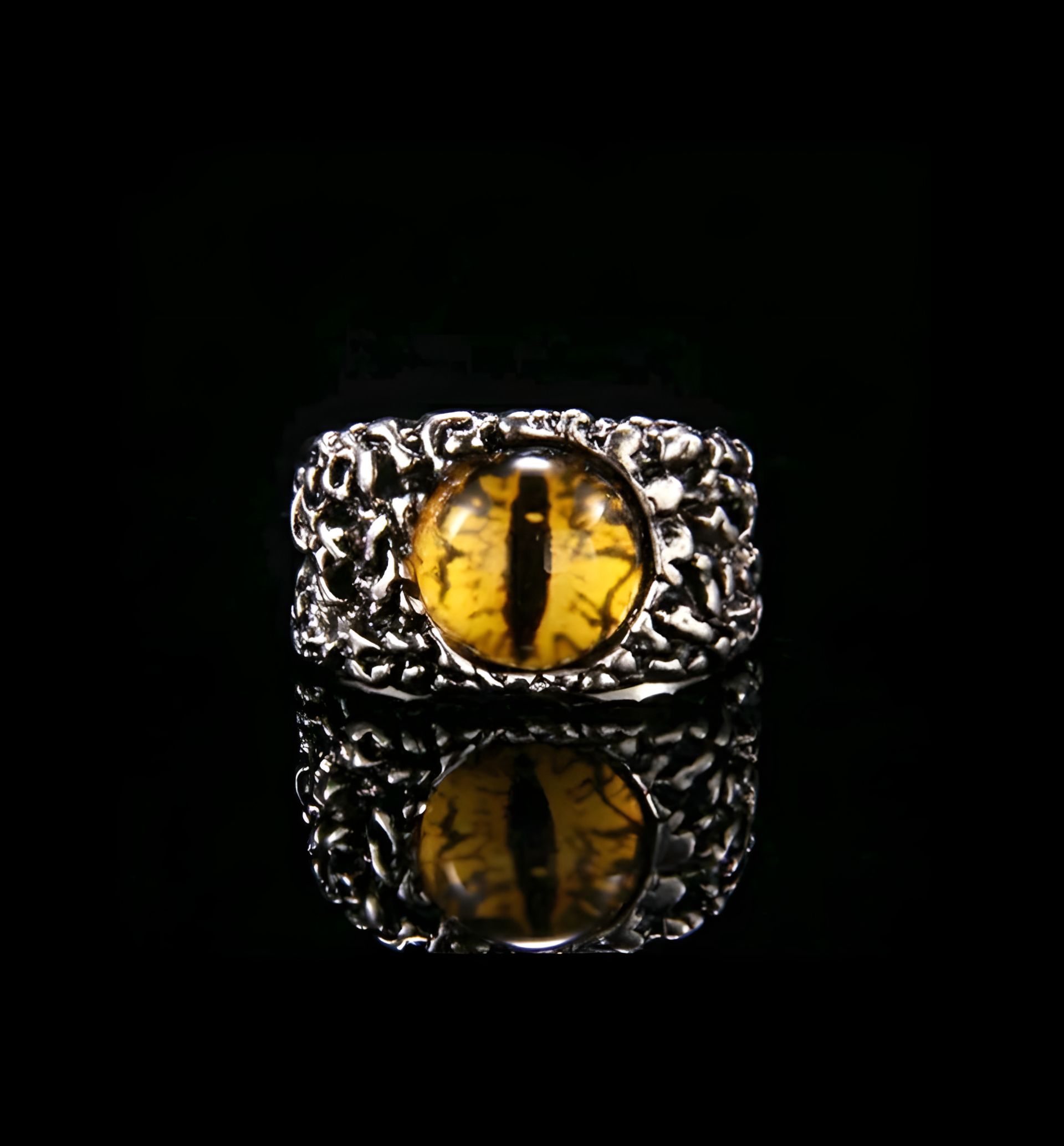 Жіноче чоловіче кільце очей змії жовтий розмір регулюється Жіноче чоловіче кільце очей змії жовтий розмір регулюється