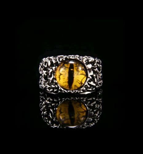 Жіноче чоловіче кільце очей змії жовтий розмір регулюється