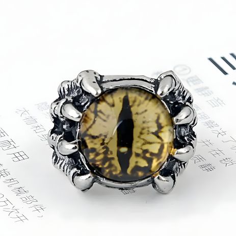 Регулируемое кольцо глаз дракона унисекс желтое