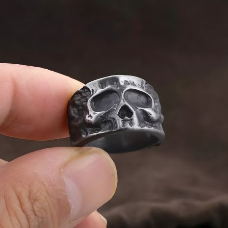 Чоловіче вінтажне кільце біжутерія череп розмір 19-21 мм