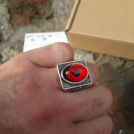 Кільце всевидяче око, розмір 20, червоне, чоловіче жіноче