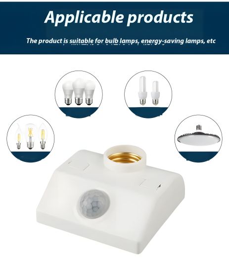 Ламповый патрон с сенсорным управлением для E27 на 85-265V с датчиком движения Ламповый патрон с сенсорным управлением для E27 на 85-265V с датчиком движения