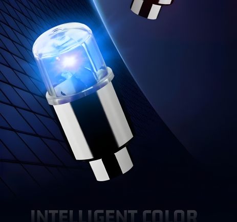 Синие колпачки подсвечивающиеся для колес автомобиля/мотоцикла/велосипеда