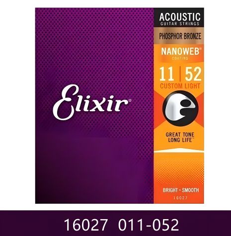 Фосфор-бронзовые струны Elixir для акустической гитары, 011-052 Custom Light
