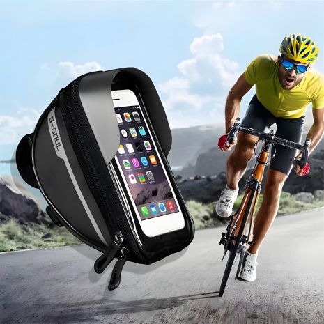 Сумка на кермо велосипеда з чохлом для смартфона і ключів Сумка на кермо велосипеда з чохлом для смартфона і ключів
