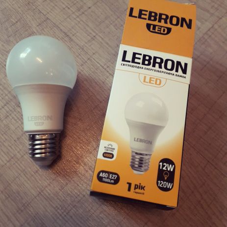 Светодиодная Led лампа Lebron 12w ватт на 220v вольт E27