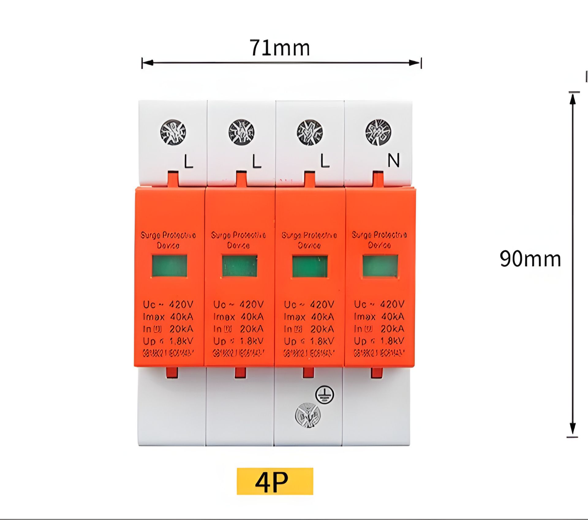 Устройство защиты от импульсных перенапряжений на 3 фазы, УЗИП AC 4P 60ka Устройство защиты от импульсных перенапряжений на 3 фазы, УЗИП AC 4P 60ka