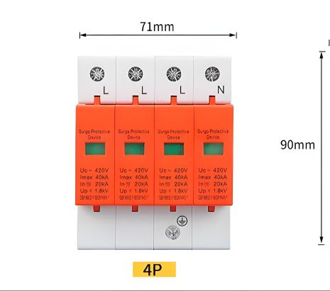 Захисний пристрій на 3 фази від імпульсних перенапруг УЗІП AC 4P 60ka Захисний пристрій на 3 фази від імпульсних перенапруг УЗІП AC 4P 60ka