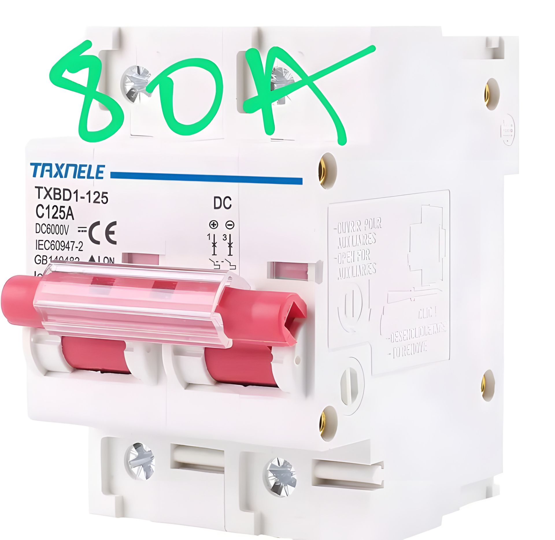 Вимикач автоматичний для сонячних панелей DC 80а Вимикач автоматичний для сонячних панелей DC 80а