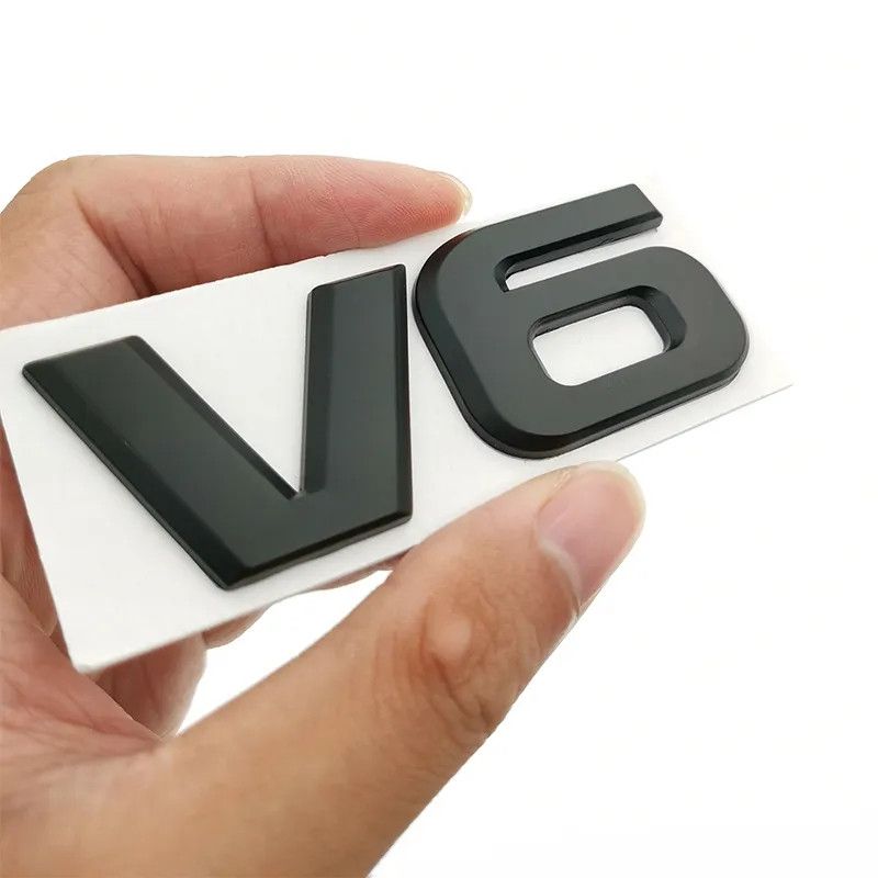 Шильд V6 значок емблема 6 циліндрів шильдик автомобіля чорний Шильд V6 значок емблема 6 циліндрів шильдик автомобіля чорний