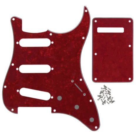 Пікгард SSS та бекплейт бордовий для електрогітари Fender Stratocaster під Америка