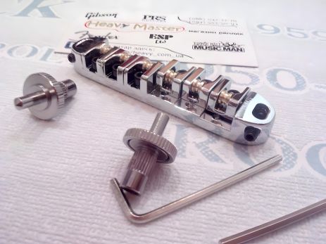 Тюноматик струнотримач роликовий бридж Saddle Tune-o-matic для гітари електрогітари Gibson SG Les Paul ХРОМ Тюноматик струнотримач роликовий бридж Saddle Tune-o-matic для гітари електрогітари Gibson SG Les Paul ХРОМ