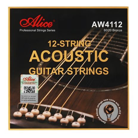 Струни на 12 струнку для акустичної гітари Alice AW4112 012-052 Струни на 12 струнку для акустичної гітари Alice AW4112 012-052