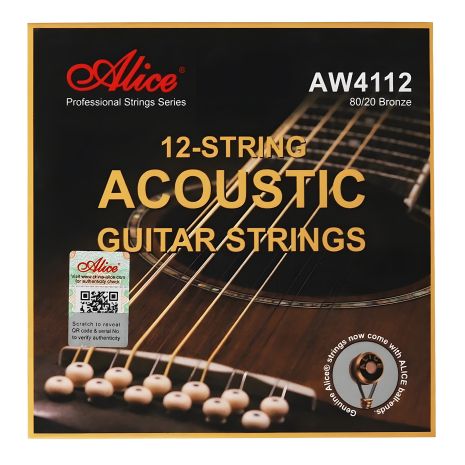 Струни на 12 струнку для акустичної гітари Alice AW4112 012-052 Струни на 12 струнку для акустичної гітари Alice AW4112 012-052