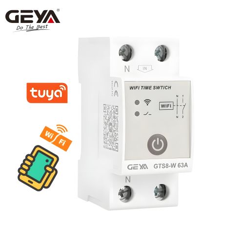 Wi-Fi смарт-вимикач з дистанційним керуванням, 220V до 63A