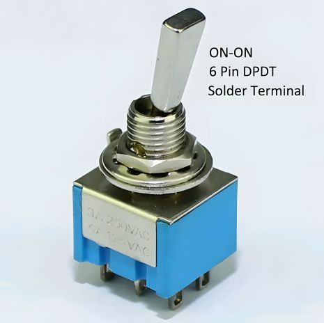 Міні-тумблерний перемикач для гітари, електрогітари, техніки on-on 6pin