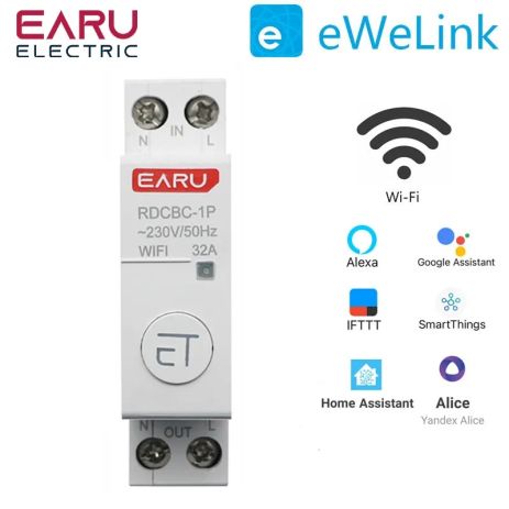 Выключатель wi-fi EARU Дистанционный в щитовую AC 50а 1P