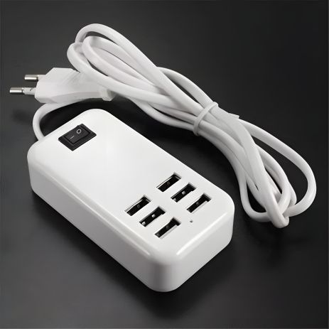 Адаптер блок живлення USB на 6 портів зарядний пристрій 6 а 5 вольтів Адаптер блок живлення USB на 6 портів зарядний пристрій 6 а 5 вольтів