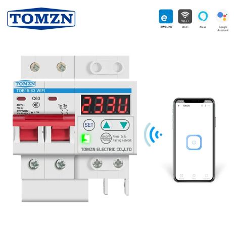 Tomzn wi-fi вимикач автоматичний вимикач у щитову AC 63а