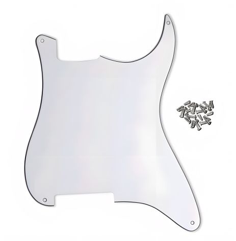 Белый пикгард DIY для электогитары Stratocaster Fleor заготовка Белый пикгард DIY для электогитары Stratocaster Fleor заготовка