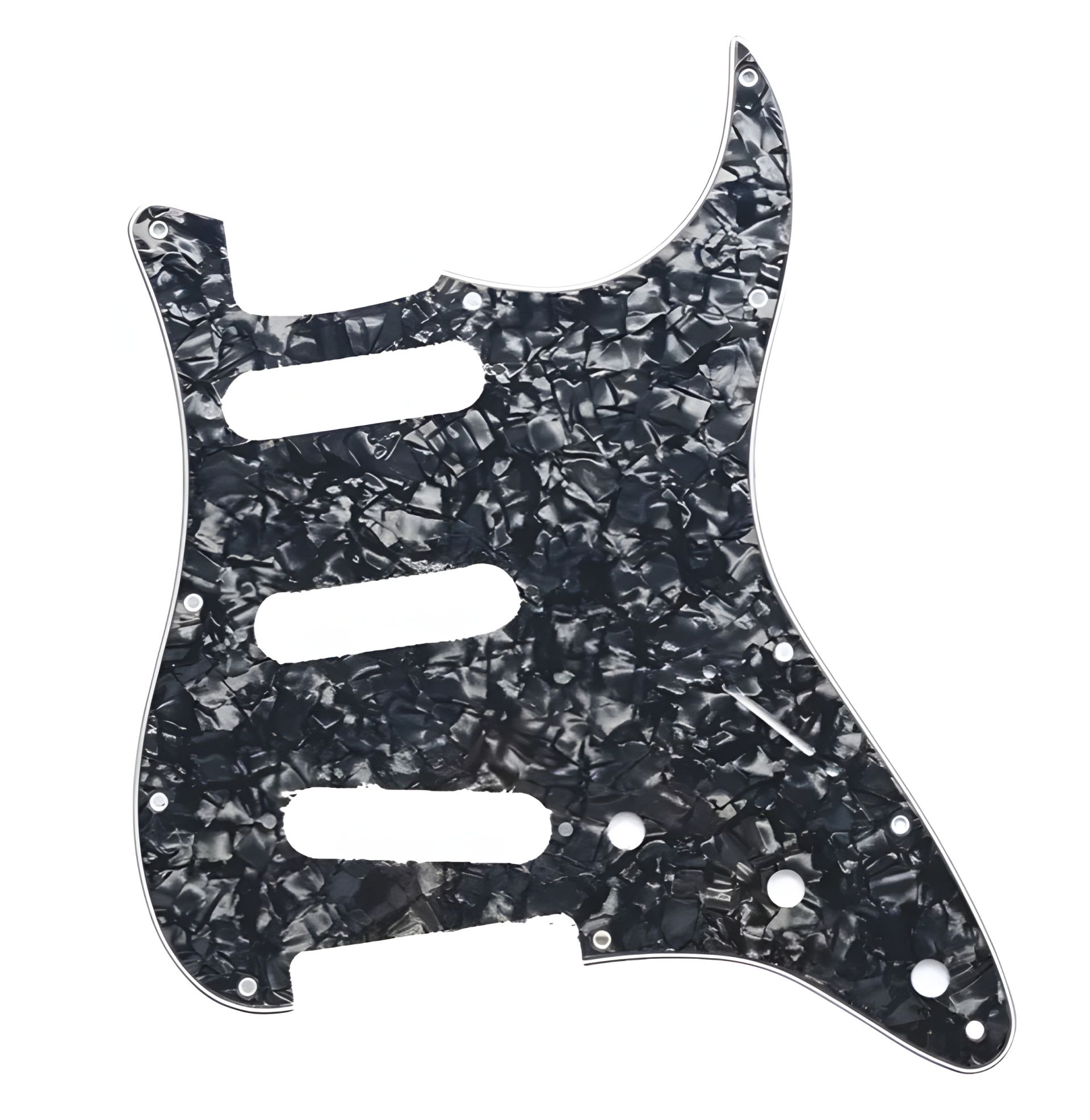 Пікгард чорний перламутровий SSS для електогітари Fender Stratocaster на Америку - Захисний пікгард Пікгард чорний перламутровий SSS для електогітари Fender Stratocaster на Америку - Захисний пікгард