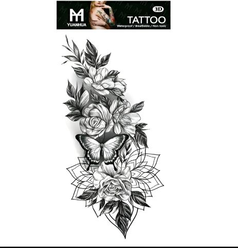 Наклейка у вигляді тимчасового тату метелик