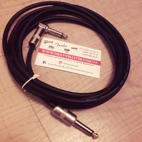 3-метровий інструментальний кабель для гітари SoundKing d6, чорний 3-метровий інструментальний кабель для гітари SoundKing d6, чорний