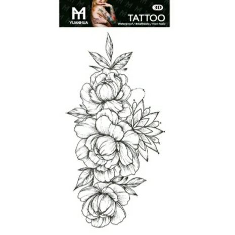 Тату tattoo временное татту наклейка на тело бутоны роз