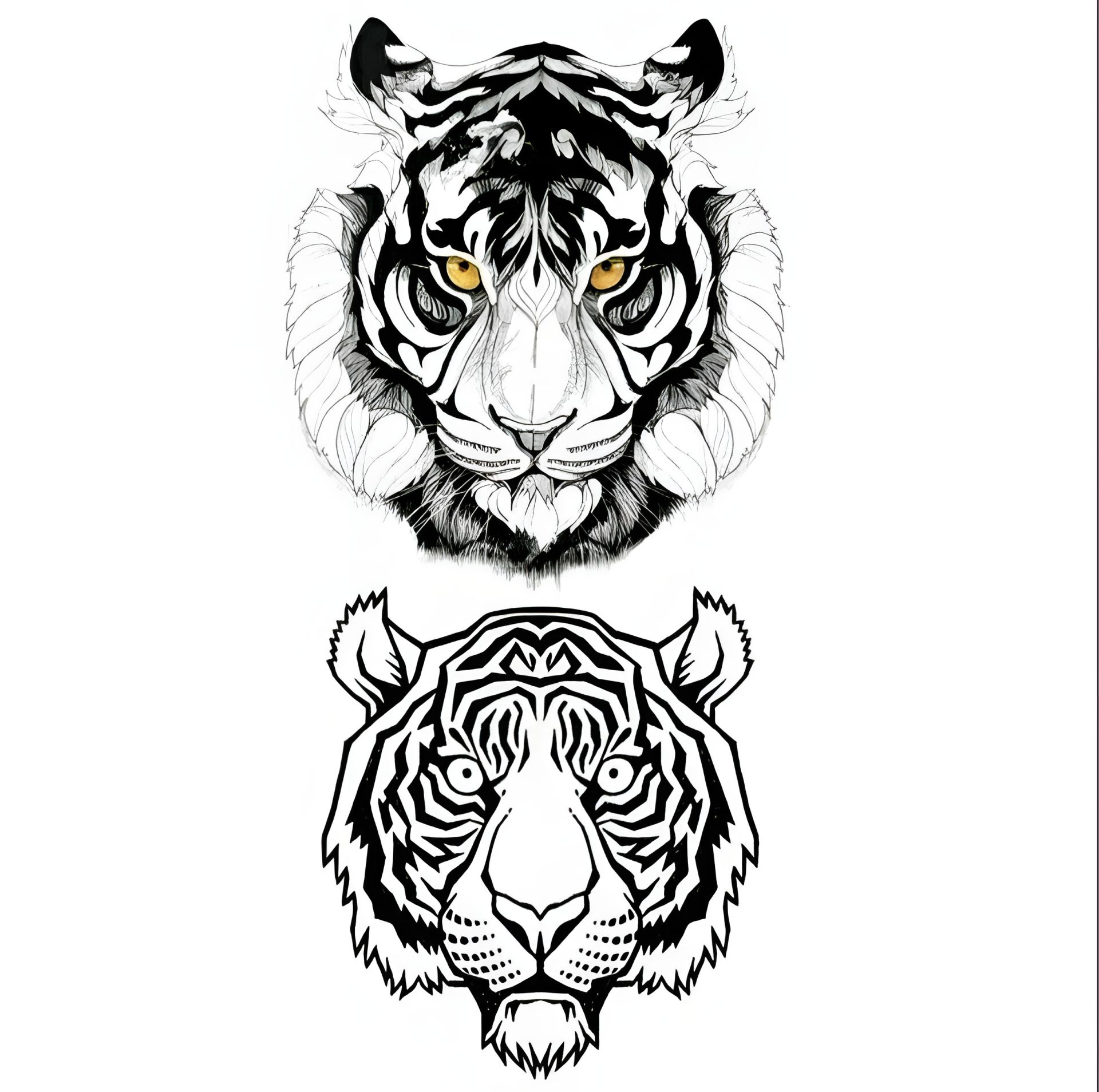 Тимчасове тату наклейка на тіло "Тигри" Тимчасове тату наклейка на тіло "Тигри"