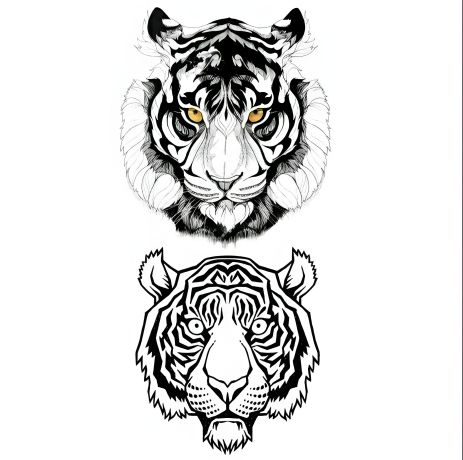 Тимчасове тату наклейка на тіло "Тигри"