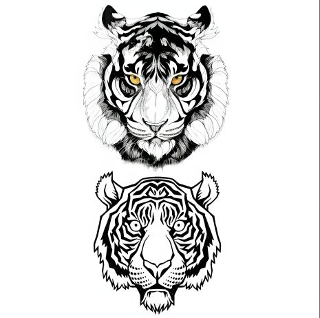 Временная татуировка наклейка на тело "Тигры"