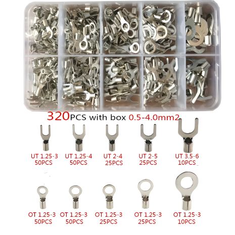 Набір наконечників обтискача дротів кабелю 320 штук Набір наконечників обтискача дротів кабелю 320 штук