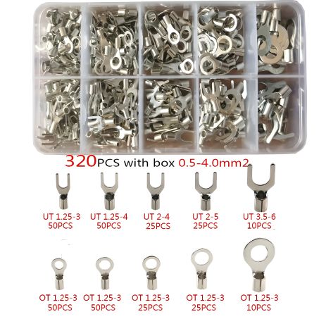 Набір наконечників обтискача дротів кабелю 320 штук Набір наконечників обтискача дротів кабелю 320 штук
