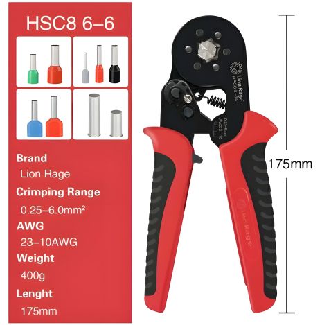 Обтискні кліщі HSC8 6-6A для кабелів, бренд Wozobuy
