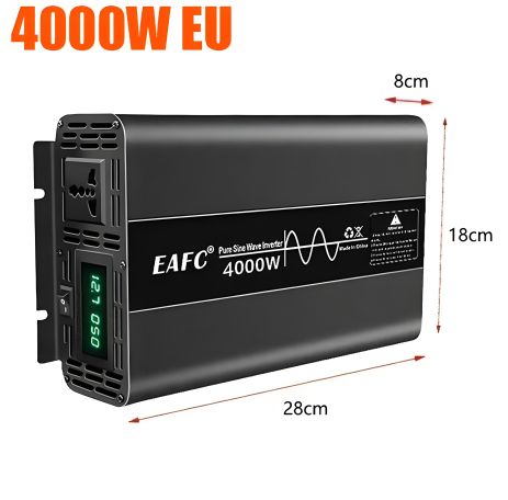 Преобразователь инвертор напряжения 12/220 вольт чистый синус 4000 ватт EAFC Преобразователь инвертор напряжения 12/220 вольт чистый синус 4000 ватт EAFC
