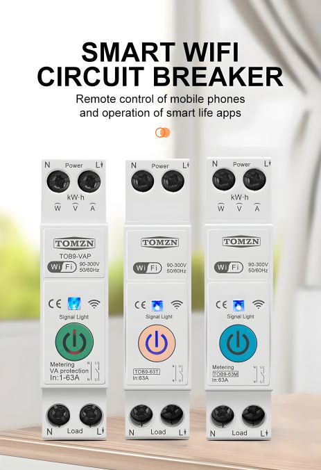 Вимикач wi-fi Tomzn для дистанційного керування 63а 1P Вимикач wi-fi Tomzn для дистанційного керування 63а 1P