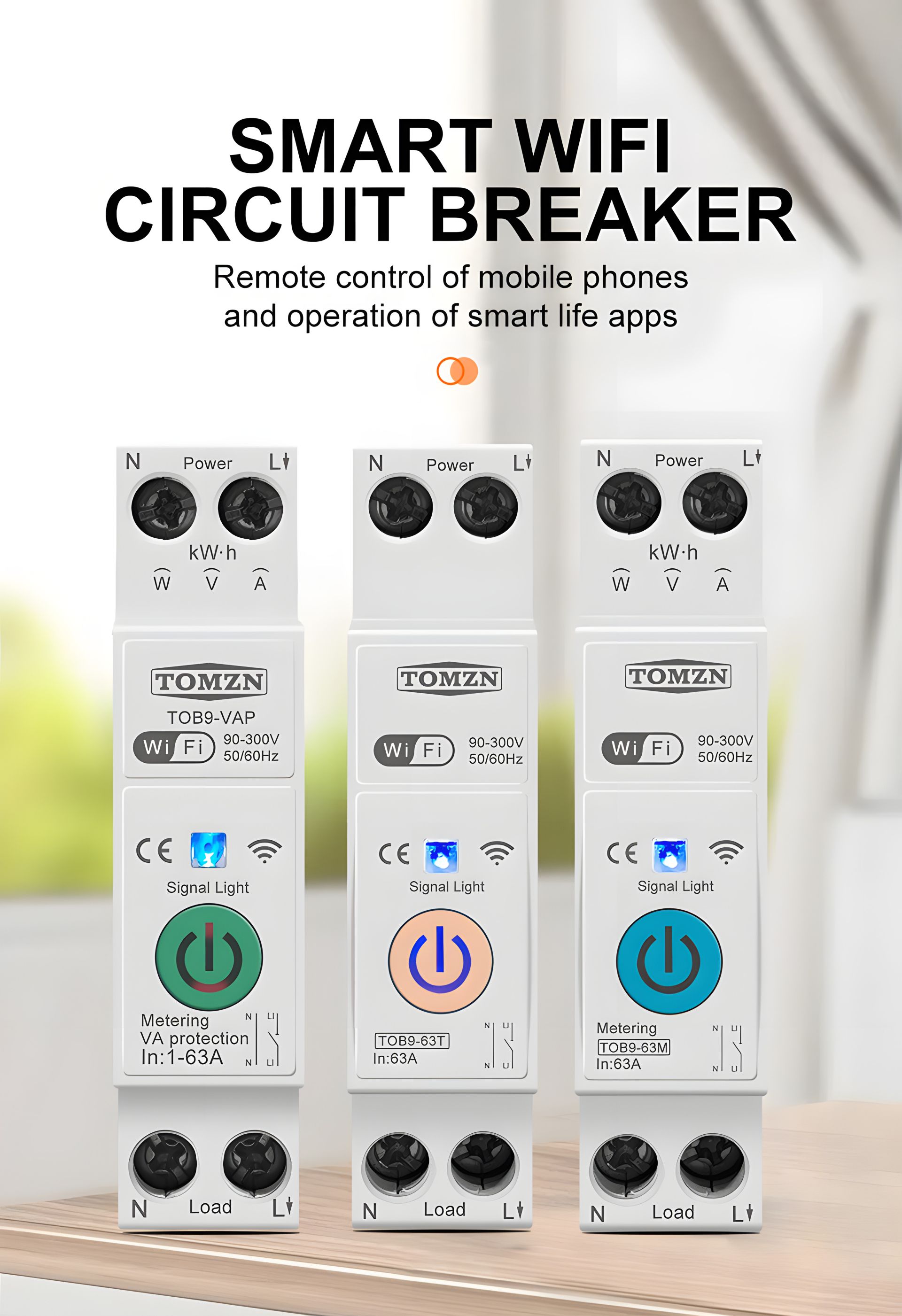 Выключатель wi-fi Tomzn управление дистанционное 63а 1P Выключатель wi-fi Tomzn управление дистанционное 63а 1P